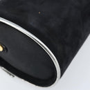 Salvatore Ferragamo Schoudertas Suède Zwart Zilver Goud Auth 174603-16