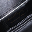 Salvatore Ferragamo Schoudertas Suède Zwart Zilver Goud Auth 174603-12