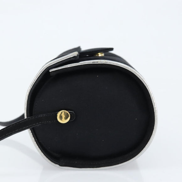 Salvatore Ferragamo Schoudertas Suède Zwart Zilver Goud Auth 174603