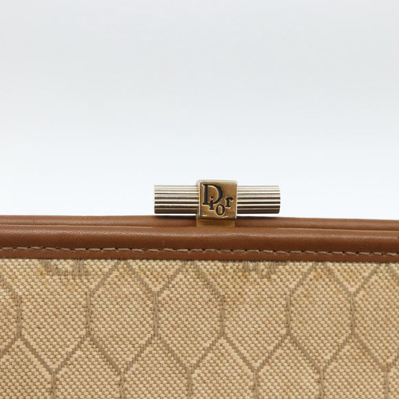 Christian Dior Clutchtasche aus Canvas mit Wabenmuster Beige Gold Authentisch 174606