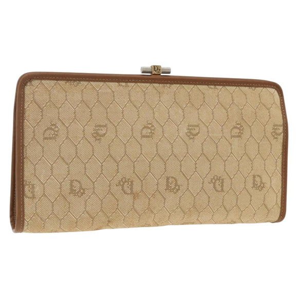 Christian Dior Clutchtasche aus Canvas mit Wabenmuster Beige Gold Authentisch 174606