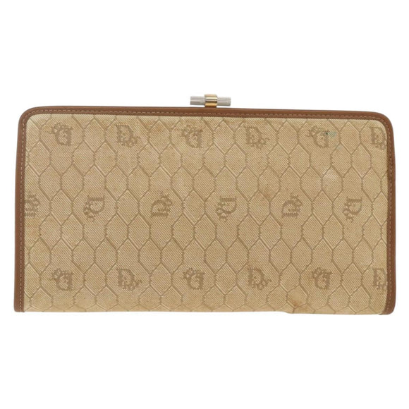 Christian Dior Clutchtasche aus Canvas mit Wabenmuster Beige Gold Authentisch 174606