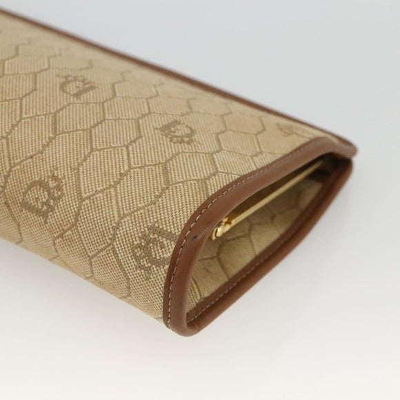 Christian Dior Clutchtasche aus Canvas mit Wabenmuster Beige Gold Authentisch 174606