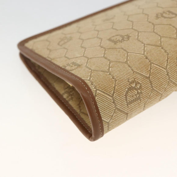 Christian Dior Clutchtasche aus Canvas mit Wabenmuster Beige Gold Authentisch 174606