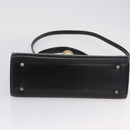 FENDI Hand Bag Leather 2way Black Gold Auth 174607-11