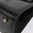 FENDI Hand Bag Leather 2way Black Gold Auth 174607-13