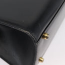 FENDI Hand Bag Leather 2way Black Gold Auth 174607-14