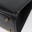 FENDI Hand Bag Leather 2way Black Gold Auth 174607-15
