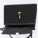 FENDI Hand Bag Leather 2way Black Gold Auth 174607-17