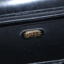 FENDI Hand Bag Leather 2way Black Gold Auth 174607-18