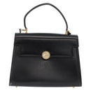 FENDI Hand Bag Leather 2way Black Gold Auth 174607-2