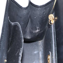 FENDI Hand Bag Leather 2way Black Gold Auth 174607-21