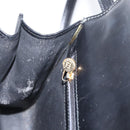 FENDI Hand Bag Leather 2way Black Gold Auth 174607-22