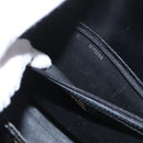 FENDI Hand Bag Leather 2way Black Gold Auth 174607-23