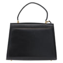 FENDI Hand Bag Leather 2way Black Gold Auth 174607-3