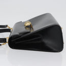 FENDI Hand Bag Leather 2way Black Gold Auth 174607-5