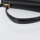 FENDI Hand Bag Leather 2way Black Gold Auth 174607-7