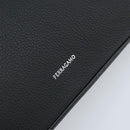 Salvatore Ferragamo Clutch Bag Leather Black Silver Auth 174608-12