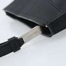 Salvatore Ferragamo Clutch Bag Leather Black Silver Auth 174608-14