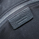 Salvatore Ferragamo Clutch Bag Leather Black Silver Auth 174608-15