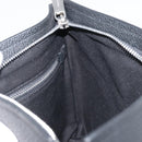 Salvatore Ferragamo Clutch Bag Leather Black Silver Auth 174608-17
