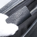 Salvatore Ferragamo Clutch Bag Leather Black Silver Auth 174608-21