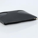 Salvatore Ferragamo Clutch Bag Leather Black Silver Auth 174608-6