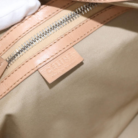 CELINE Handtasche Leder Beige Gold Auth 174610