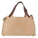 CELINE Handtasche Leder Beige Gold Auth 174610-2