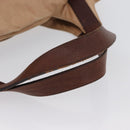 CELINE Handtasche Leder Beige Gold Auth 174610-7
