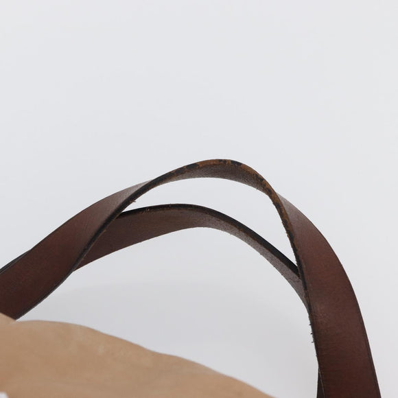 CELINE Handtas Leer Beige Goud Auth 174610