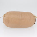CELINE Handtasche Leder Beige Gold Auth 174610-9