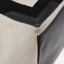 BALENCIAGA Cabas Tote Bag Canvas Leather Beige Black Silver 339933 Auth 174612-10