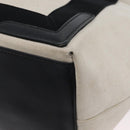 BALENCIAGA Cabas Tote Bag Canvas Leather Beige Black Silver 339933 Auth 174612-13