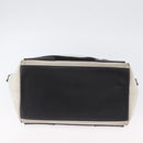 BALENCIAGA Cabas Tote Bag Canvas Leather Beige Black Silver 339933 Auth 174612-9