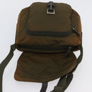 PRADA Shoulder Bag Nylon Khaki Silver Auth 174613-19