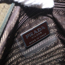 PRADA Shoulder Bag Nylon Khaki Silver Auth 174613-21