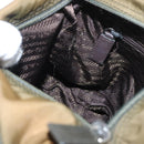PRADA Shoulder Bag Nylon Khaki Silver Auth 174613-23