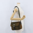 PRADA Shoulder Bag Nylon Khaki Silver Auth 174613-27