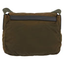 PRADA Shoulder Bag Nylon Khaki Silver Auth 174613-2