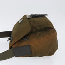 PRADA Shoulder Bag Nylon Khaki Silver Auth 174613-4