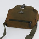 PRADA Shoulder Bag Nylon Khaki Silver Auth 174613-6