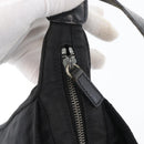 FENDI Zucca Canvas Shoulder Bag Black Gold Auth 174614-10