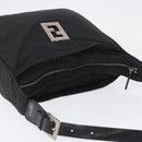 FENDI Zucca Canvas Shoulder Bag Black Gold Auth 174614-6