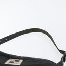 FENDI Zucca Canvas Shoulder Bag Black Gold Auth 174614-8