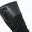 GUCCI Long Boots Unborn Calf Skin 34 1/2 C Black Auth 174616A-12