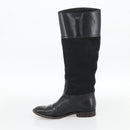 GUCCI Long Boots Unborn Calf Skin 34 1/2 C Black Auth 174616A-17