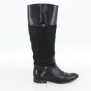GUCCI Long Boots Unborn Calf Skin 34 1/2 C Black Auth 174616A-18