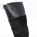 GUCCI Long Boots Unborn Calf Skin 34 1/2 C Black Auth 174616A-25