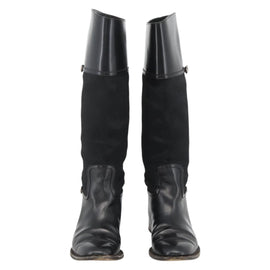 GUCCI Long Boots Unborn Calf Skin 34 1/2 C Black Auth 174616A - 0